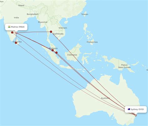 Cheap Flights from Chennai (MAA) to Sydney (SYD).